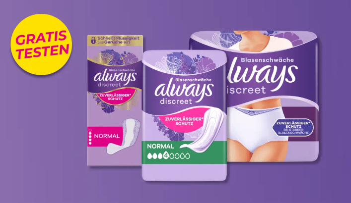 Always Discreet gratis testen: 100% Geld zurück sichern – jetzt ausprobieren!
